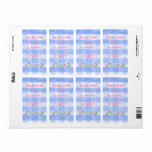 Blue Check Gingham Flowers MADE WITH LOVE  ラベル (フルシート)