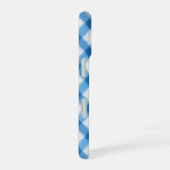 Blue Check Pattern Phone Case iPhone 16ケース (右側面)