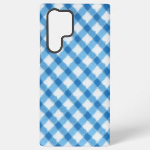 Blue Check Pattern Phone Case Samsung Galaxy S22 Ultraケース