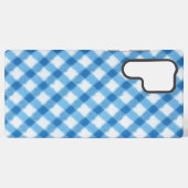 Blue Check Pattern Phone Case Samsung Galaxyケース (裏面横)