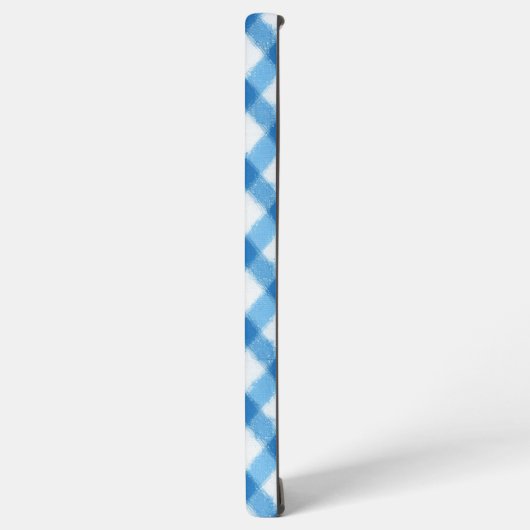 Blue Check Pattern Phone Case Samsung Galaxyケース (左側面)
