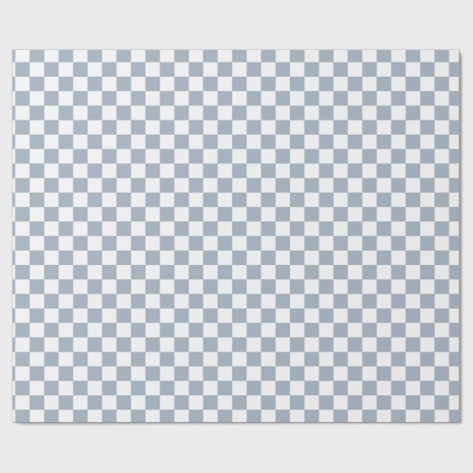 Blue Checker Checkerboard Checkered 00s 90s Check ラッピングペーパー (フラット)