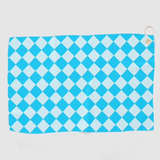 Blue Checker Diamond Pattern ゴルフタオル (横)