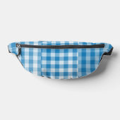 Blue Checker Patchwork Pattern ファニーパック (レイダウン)