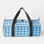 Blue Checker Patchwork Pattern Small ダッフルバッグ (裏面)