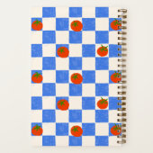 Blue Checker Tomato Pattern Personalized Name ノートブック (裏面)