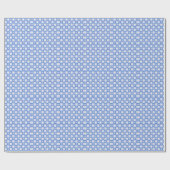Blue Checkerboard Daisy Retro  ラッピングペーパー (フラット)