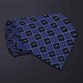 Blue Checkerboard Logo Pattern ネクタイ