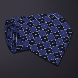 Blue Checkerboard Logo Pattern ネクタイ