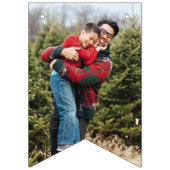 Blue Checkerboard Merry & Bright Bunting Banner バンティングフラッグ (第2の旗)