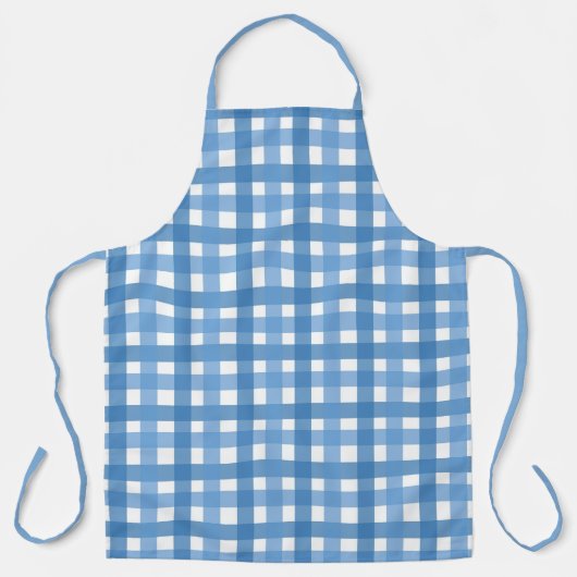 Blue Checkered Apron for Traditional Kitchen エプロン (正面)