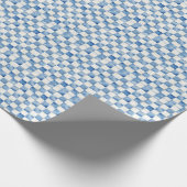 Blue Checkered Decorative Gift Wrap Paper ラッピングペーパー (角)