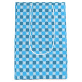 Blue Checkered Floral ミディアムペーパーバッグ (裏面)