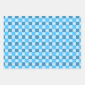 Blue Checkered Floral ラッピングペーパーシート (正面2)