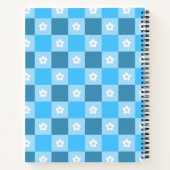 Blue Checkered Floral Notebook ノートブック (裏面)
