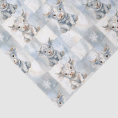 Blue Checkered Highland Cow Snowflake Cool Winter 薄葉紙 (詳細)