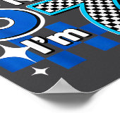 Blue Checkered I Was 6 Now I'm 7 Birthday  ポスター (角)