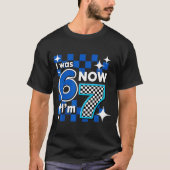 Blue Checkered I Was 6 Now I'm 7 Birthday  Tシャツ (正面)