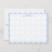 Blue Checkered Note Card 招待状 (正面)