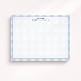 Blue Checkered Note Card 招待状