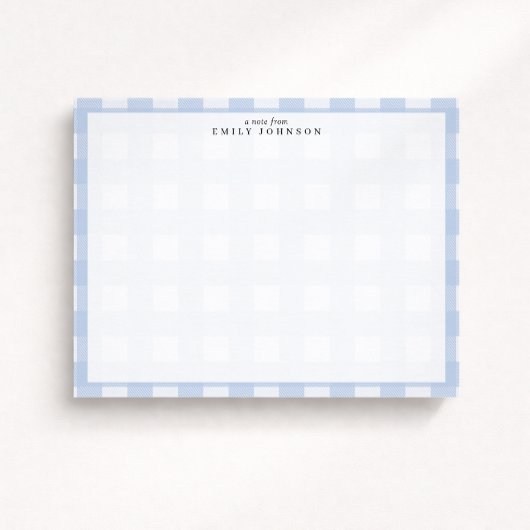 Blue Checkered Note Card 招待状