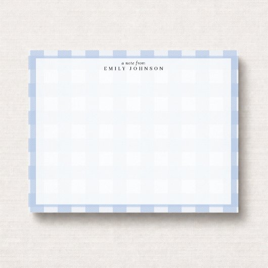 Blue Checkered Note Card 招待状
