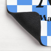 Blue Checkered Pattern Background Mousepad マウスパッド (コーナー)