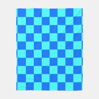 Blue Checkered Square Pattern  フリースブランケット