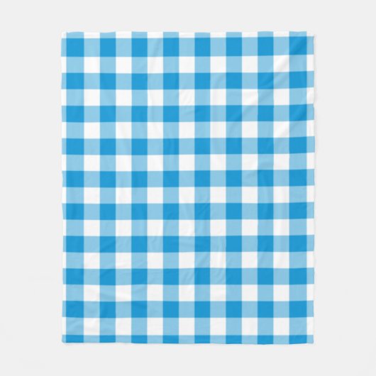 Blue Checkered Square Seamless Pattern フリースブランケット (正面)