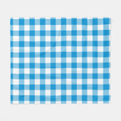 Blue Checkered Square Seamless Pattern フリースブランケット (正面(横))