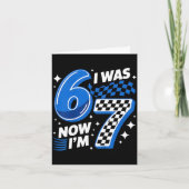 Blue checkered was 6 7 funny 67 birthday boys カード (正面)