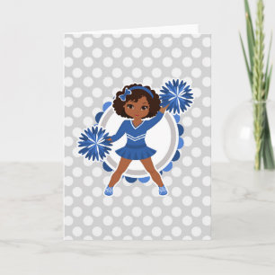 Blue Cheerleader African American - Cute Cheer カード