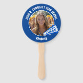 Blue Cheerleader Photo High School Parent ハンドファン (裏面)