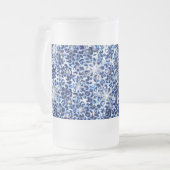 Blue Cheetah Sparkles Frosted Glass Beer Mug フロストグラスビールジョッキ (正面左)