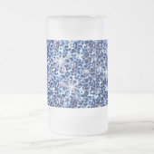Blue Cheetah Sparkles Frosted Glass Beer Mug フロストグラスビールジョッキ (中央)