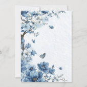 Blue Cherry Blossom Asian Wedding Invitation 招待状 (裏面)