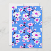 Blue Cherry Blossom Elegant Floral Romantic Spring 招待状 (裏面)