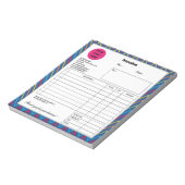 Blue Chevron Company Business Shop請求書 ノートパッド (回転)