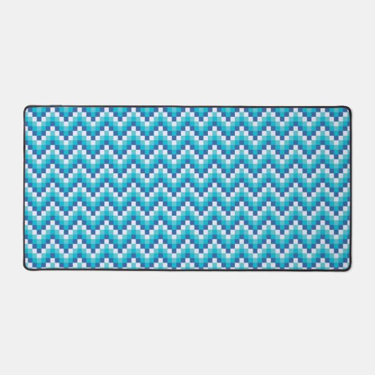 Blue Chevron Pattern Desk Mat デスクマット (正面)