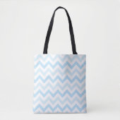 Blue Chevron Print Baby Blue Zigzag Design トートバッグ (正面)
