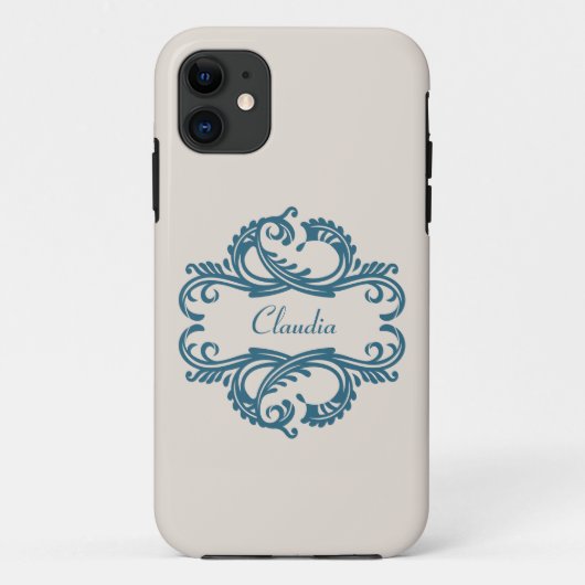 Blue Chic Damask BT iPhone 5ケース Case-Mate iPhoneケース (裏面)
