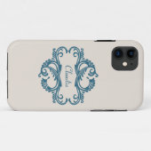 Blue Chic Damask BT iPhone 5ケース Case-Mate iPhoneケース (裏面(横))