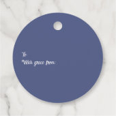 Blue Chicken Pattern Easter Gift Tag Personalized フェイバータグ (裏面)