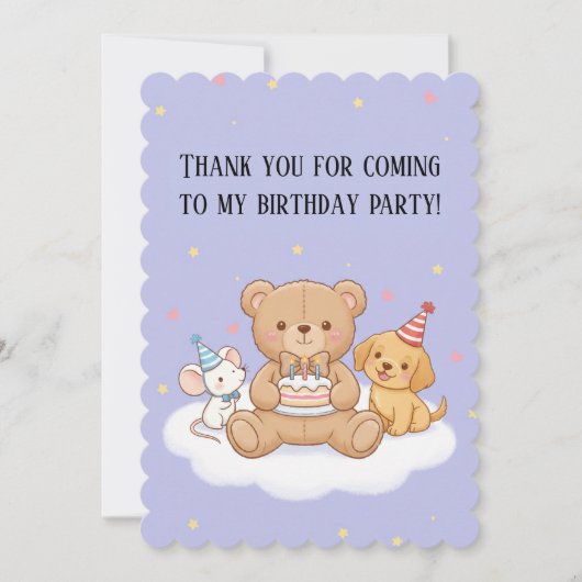 Blue Childish Birthday Invitation Card – Fun Kid シーズンカード (正面)