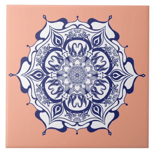 Blue china design.  What do you see タイル (正面)