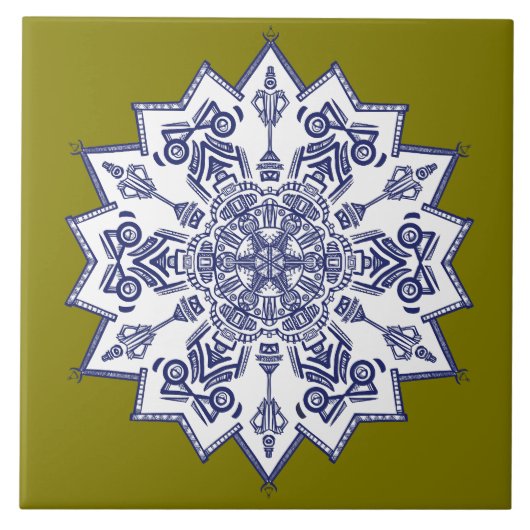 Blue china design. What do you see タイル (正面)