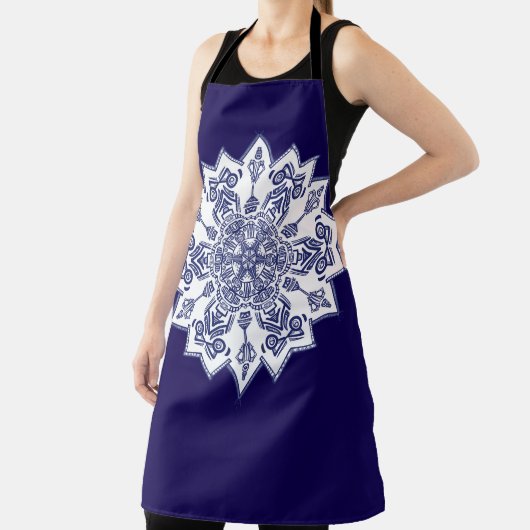 Blue China Mandela エプロン (インサイチュ)