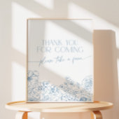 Blue Chinoiserieエレガント Thank You For 来's 台座サイン