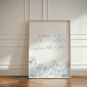 Blue Chinoiserieエレガント Thank You For 来's 台座サイン