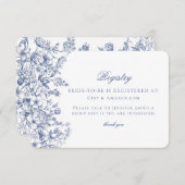 Blue Chinoiserieフローラブライダルレジストリカード エンクロージャーカード (正面/裏面)